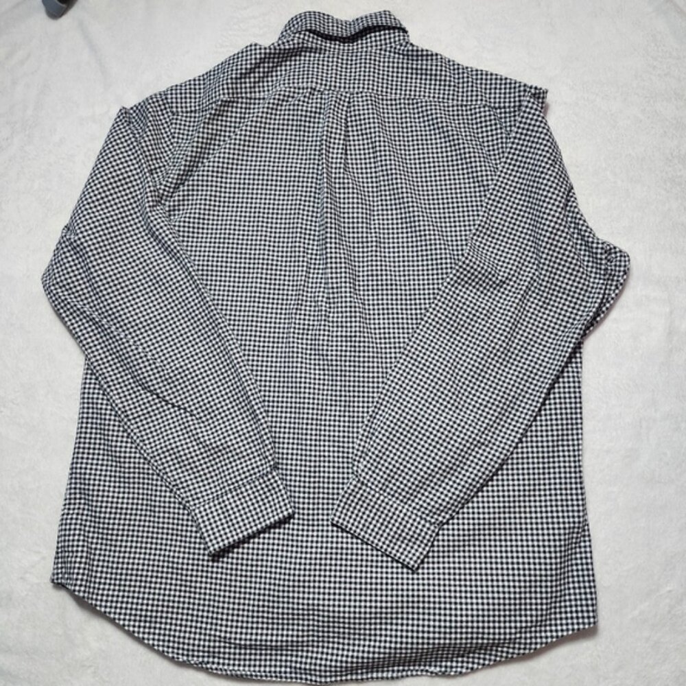 RALPH LAUREN Oxford Gingham Check Long‎ Sleeve Button Down Shirt Black White XL - Picture 2 of 9